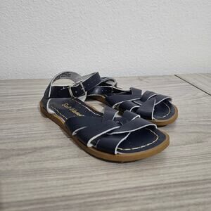 Salt Water Original Sandal Big Kids Size 1 Navy Blue Leather Upper Beach Sand